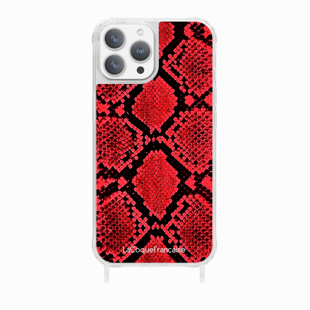 Coque Anneaux Imprimee Python Rouge