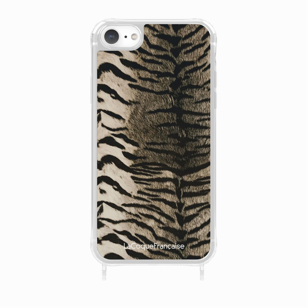 Coque Anneaux Imprimee Zebre Gris