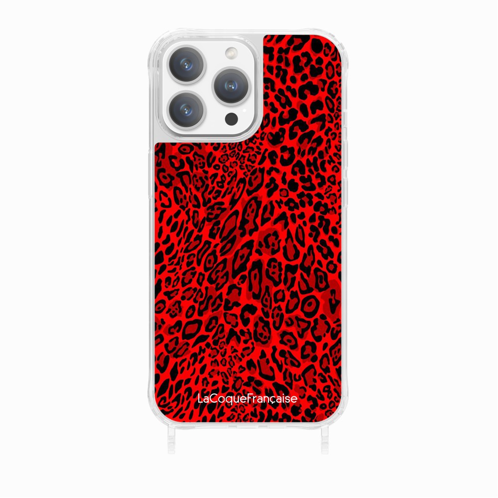 Coque Anneaux Imprimee Leopard Rouge - 14