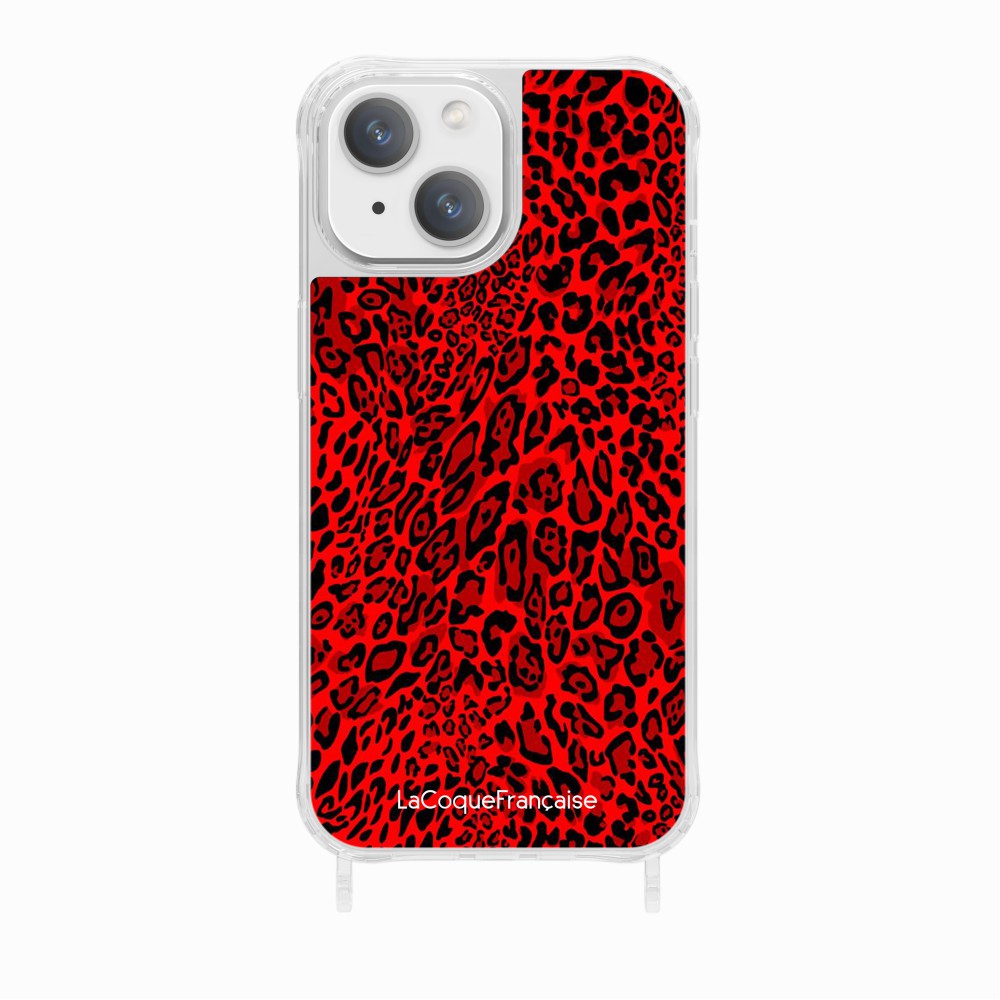 Coque Anneaux Imprimee Leopard Rouge - 12