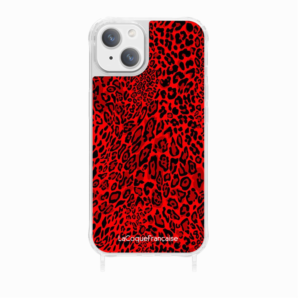 Coque Anneaux Imprimee Leopard Rouge - 13