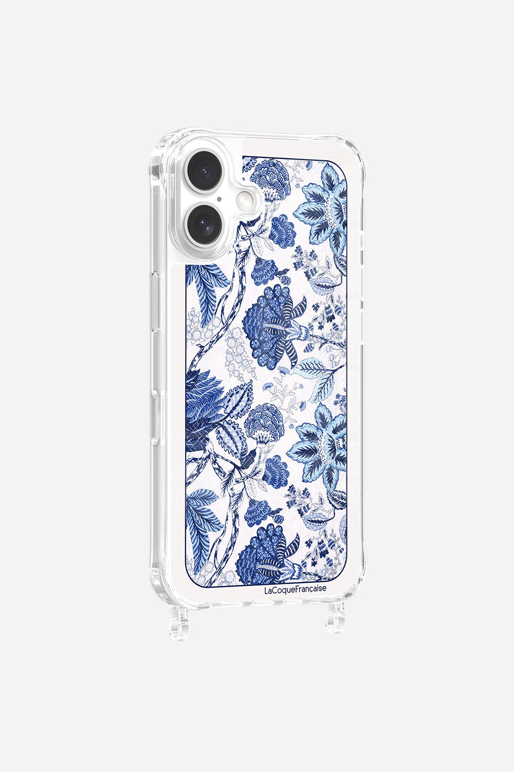 Printed Ring Shell Scarf Blue Flowers