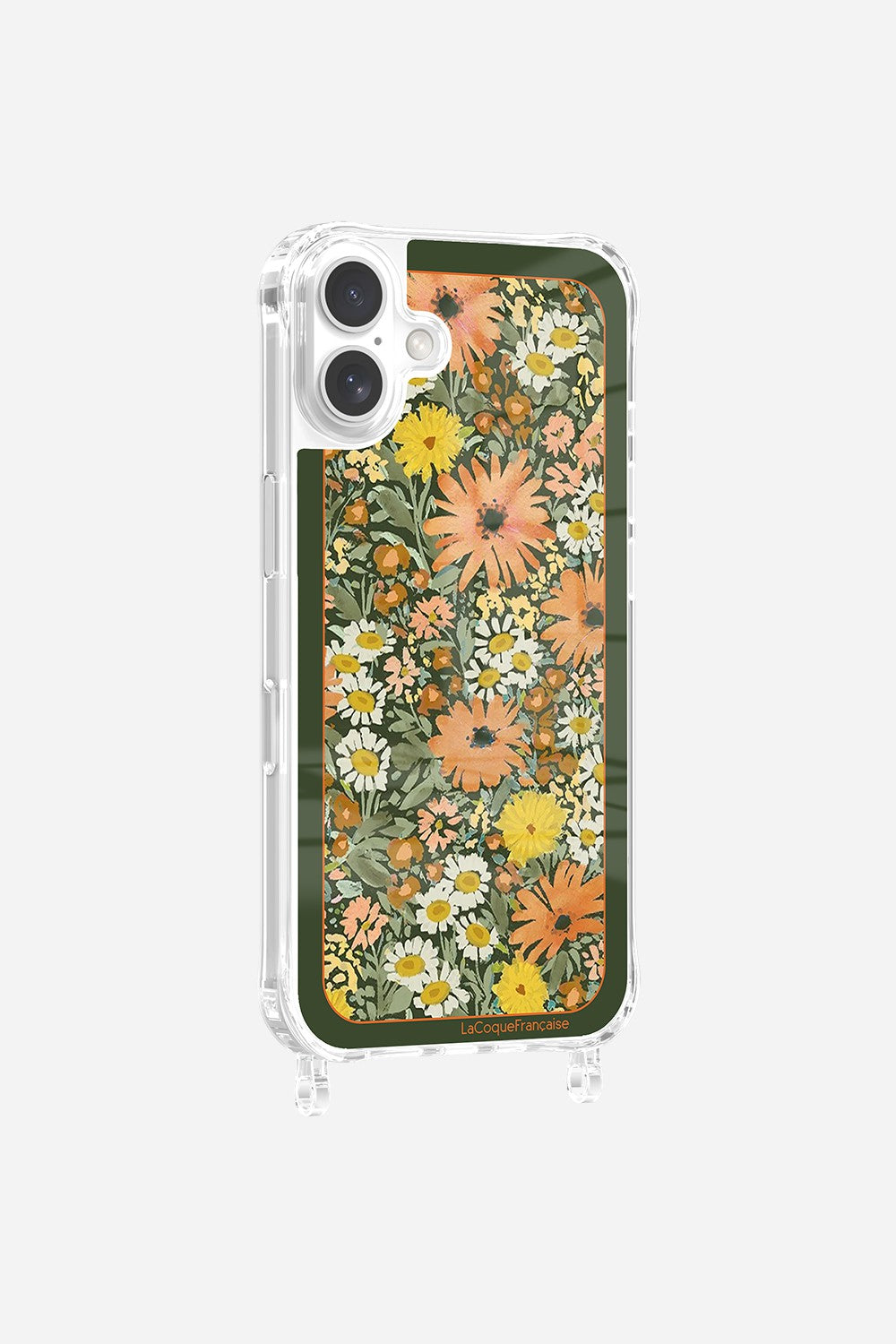 Coque Anneaux Imprimee Foulard Fleurs Oranges - 6