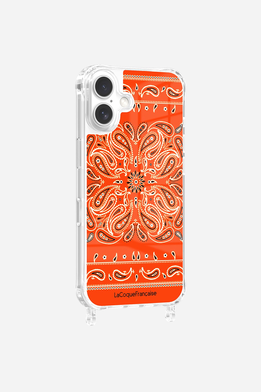 Coque Anneaux Imprimee Bandana Orange Fluo