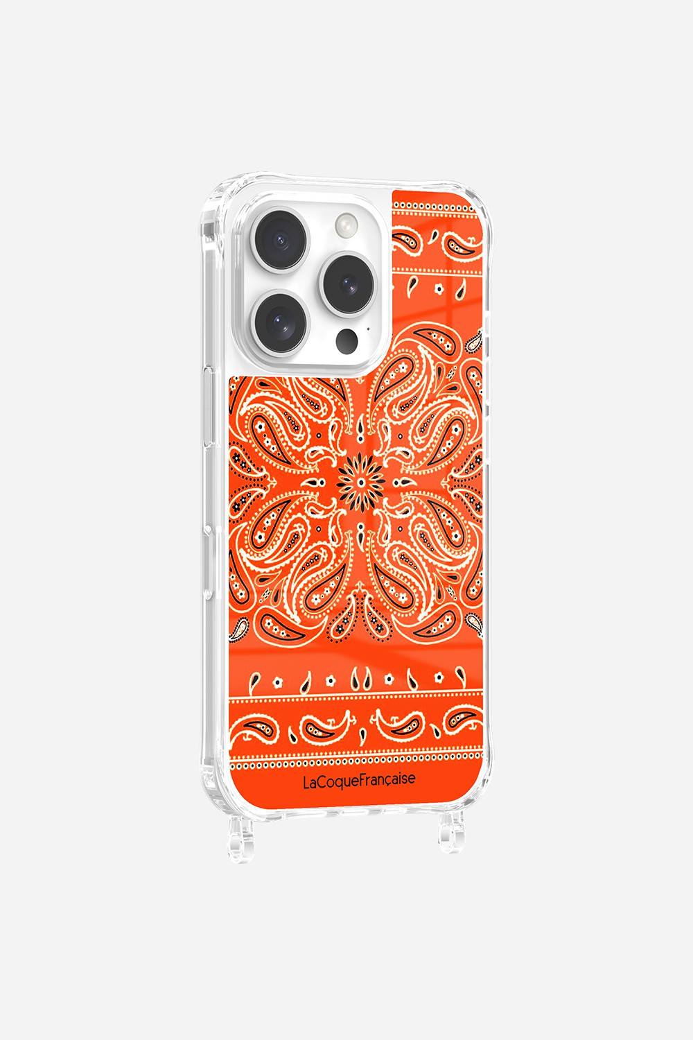 Coque Anneaux Imprimee Bandana Orange Fluo