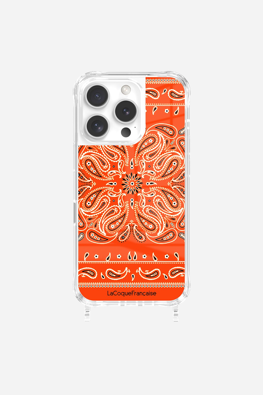 Coque Anneaux Imprimee Bandana Orange Fluo