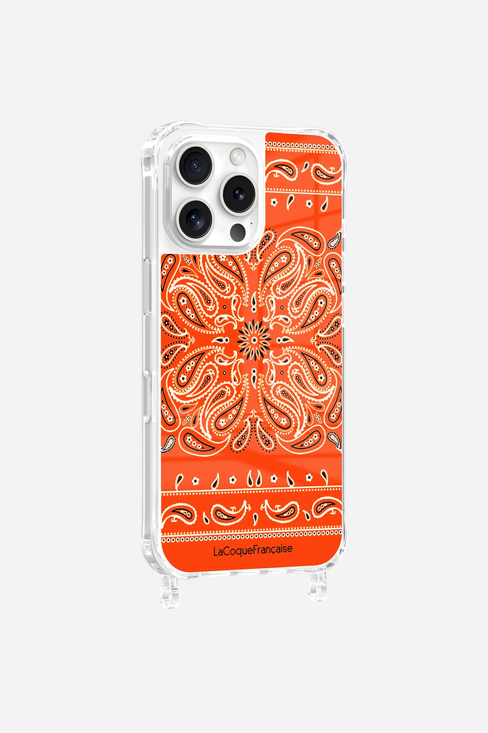 Coque Anneaux Imprimee Bandana Orange Fluo