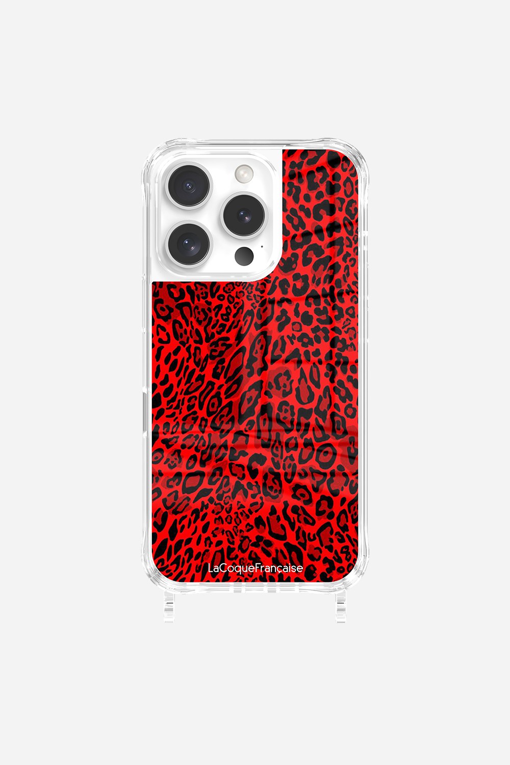 Coque Anneaux Imprimee Leopard Rouge