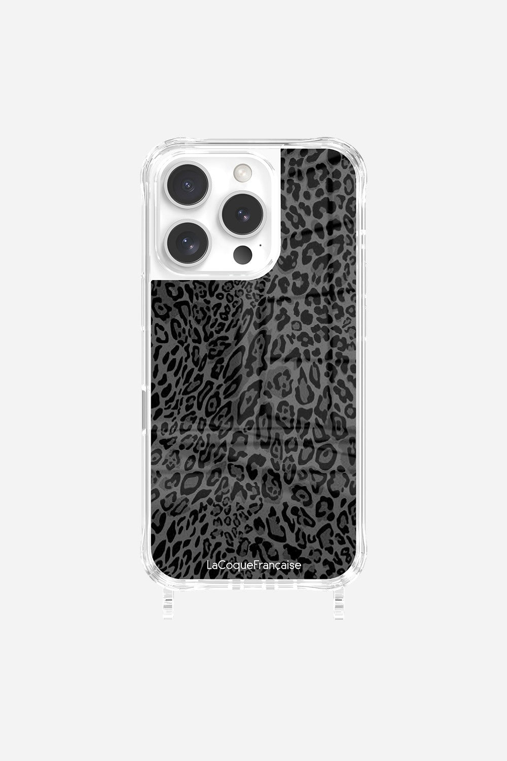 Coque Anneaux Imprimee Leopard Gris