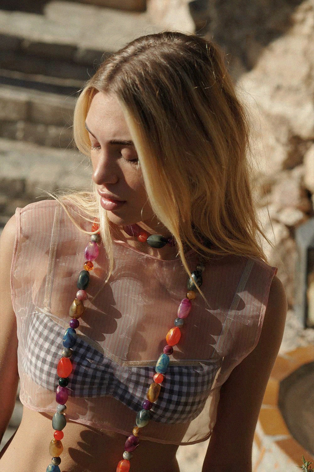 Chaine Longue Tara Multicolore 120 cm