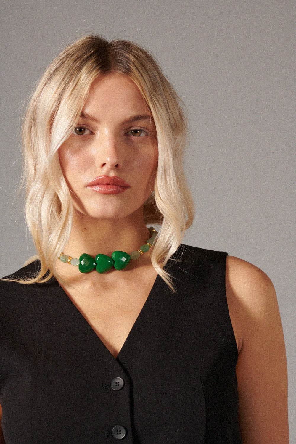 Chaine Courte Amy Vert 40 cm