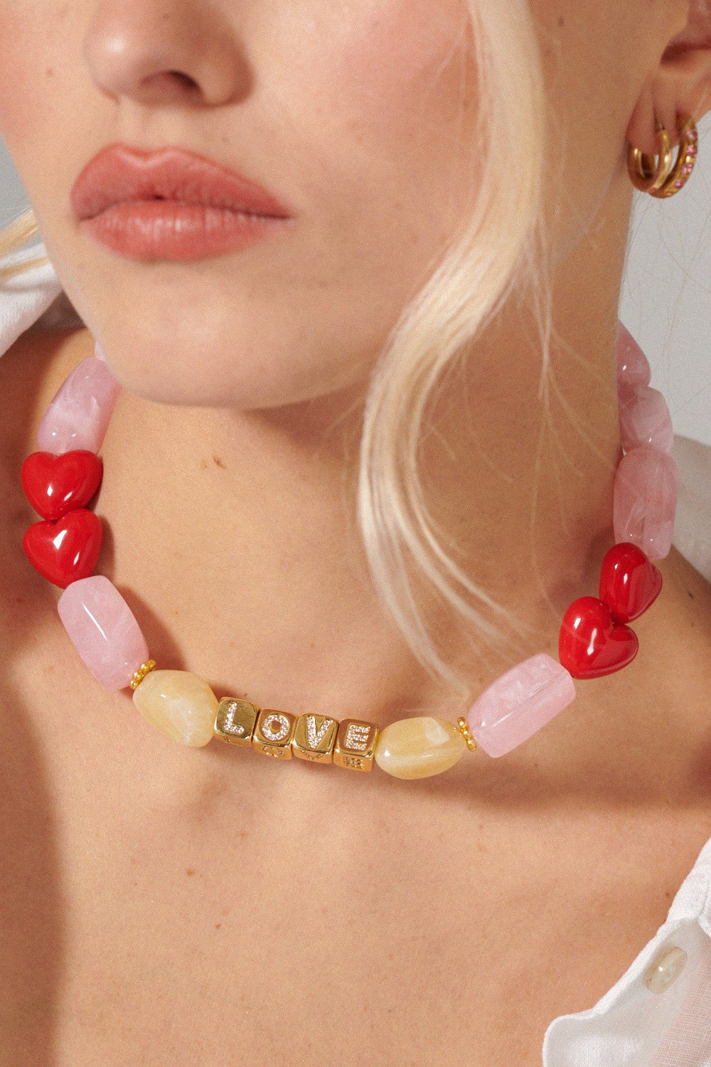 Divya Red Necklace Jewelry 40 cm