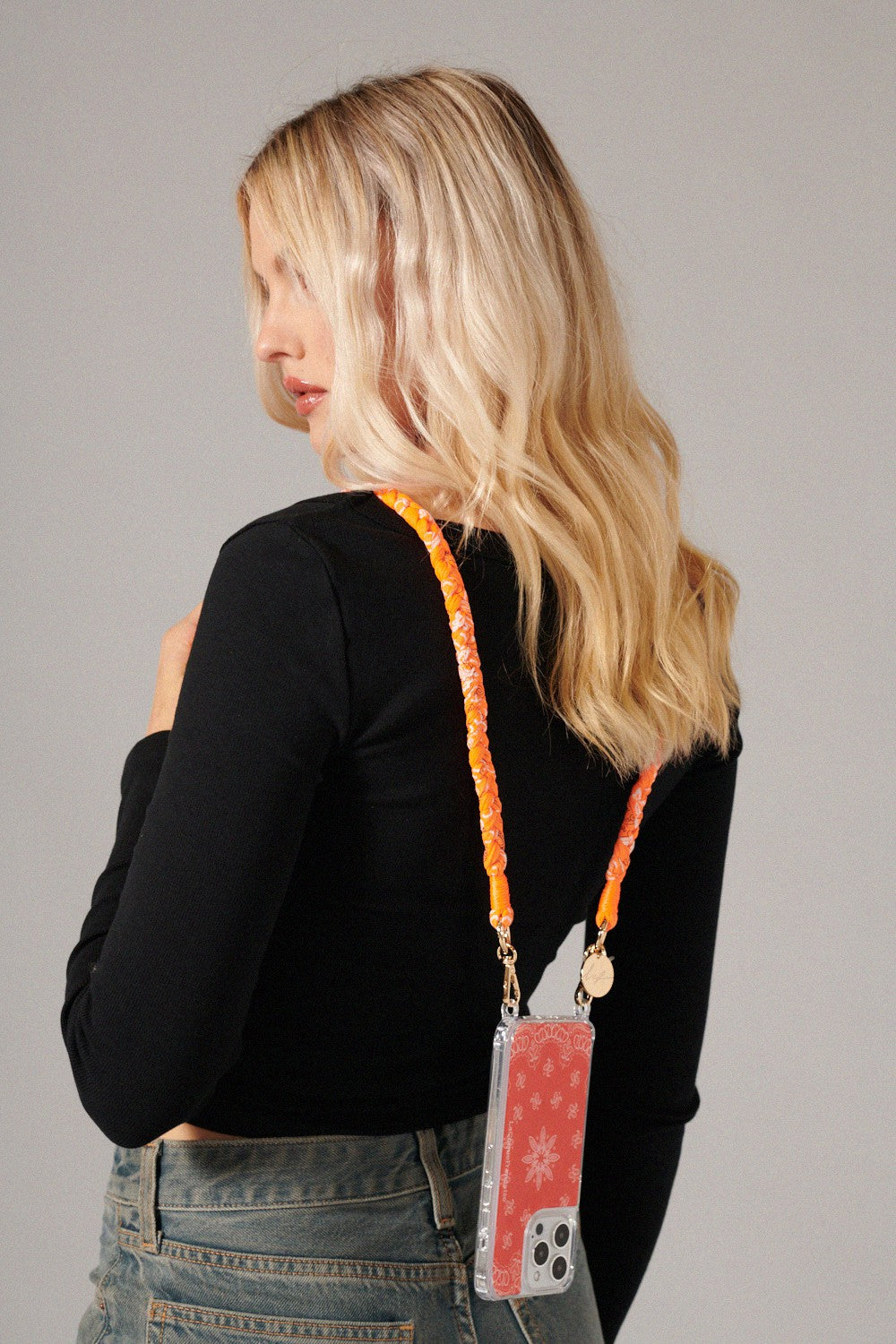 Della orange braided cord