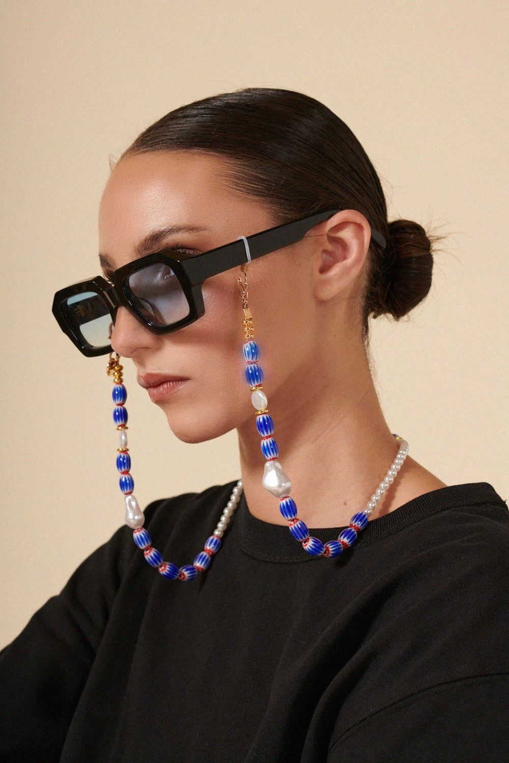 Bijoux Chaine De Lunette Sola Blanc Bleu 72 cm