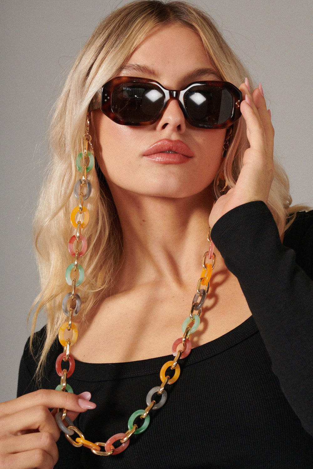 Cassy Multicolor Eyeglass Chain Jewelry 72 cm