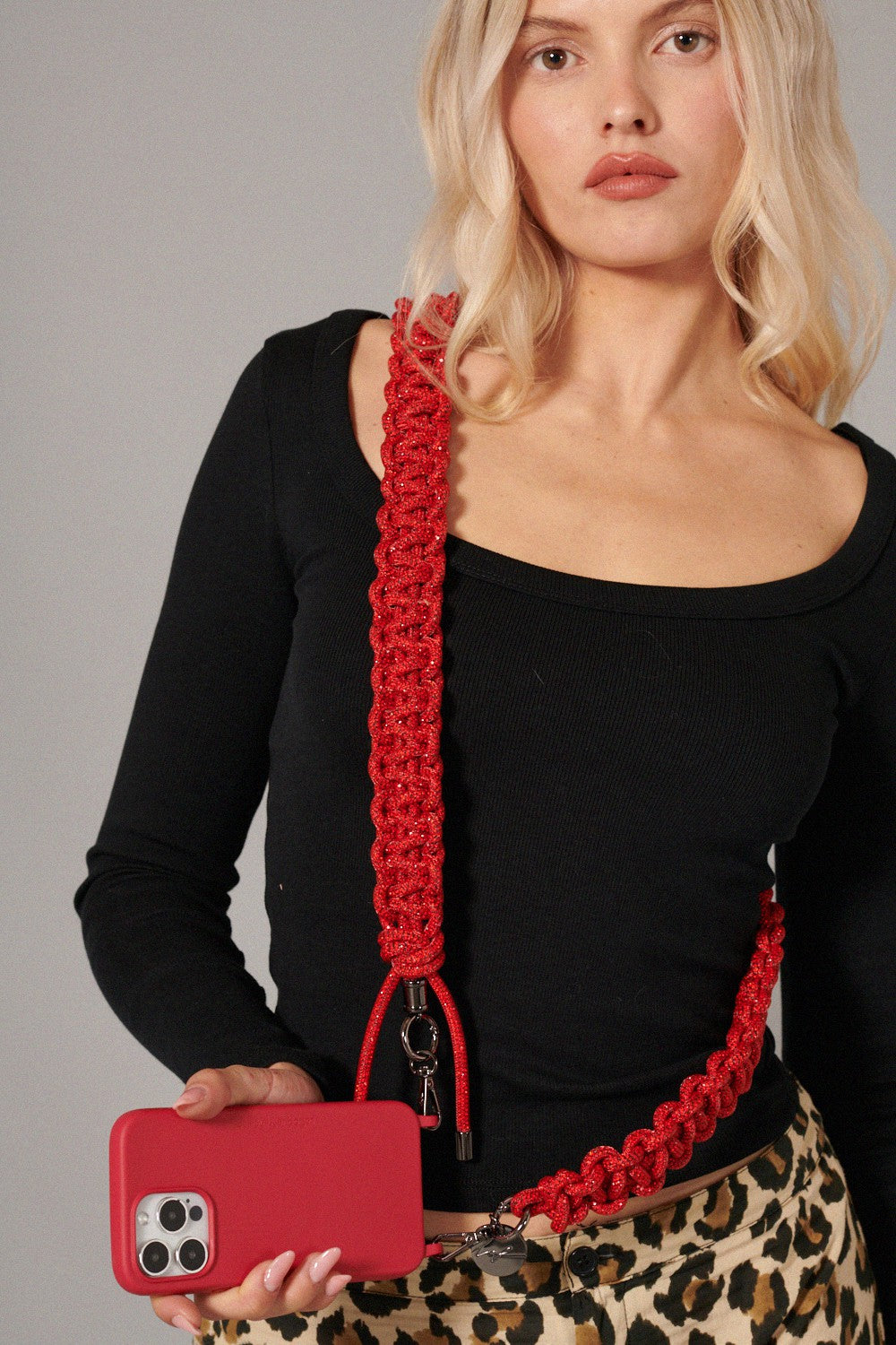 Chaine Longue Giulia Rouge 120 cm