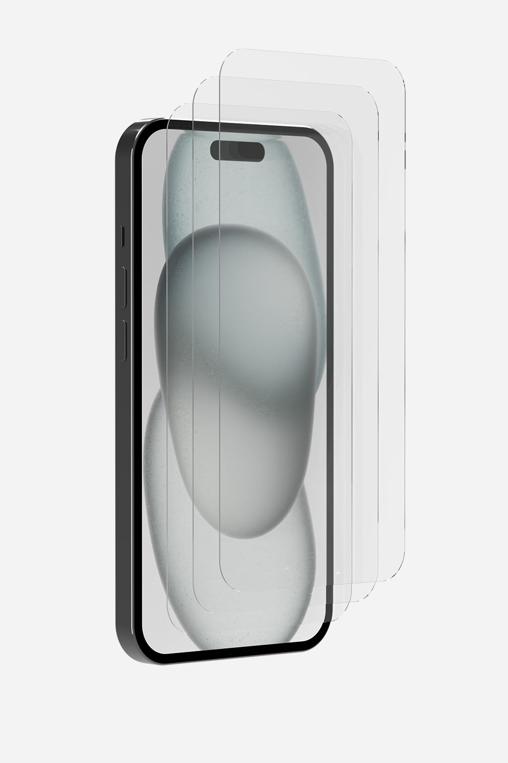 Set of 3 transparent tempered glass panes
