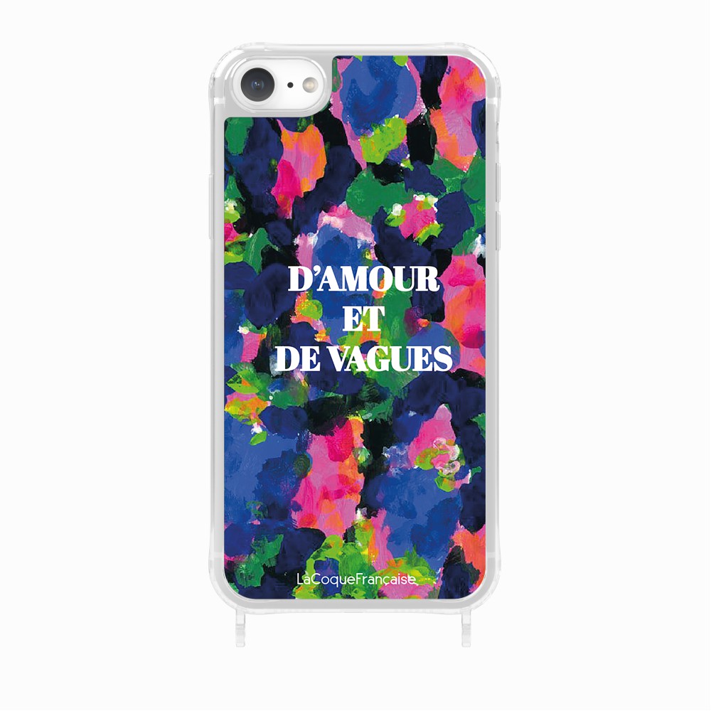 Coque Anneaux Imprimee D'amour Et De Vagues Bleu