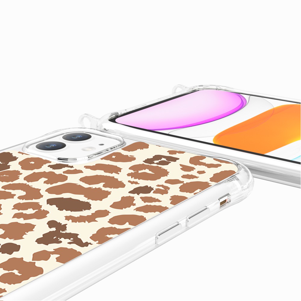 Coque Anneaux Imprimee Leopard Marron