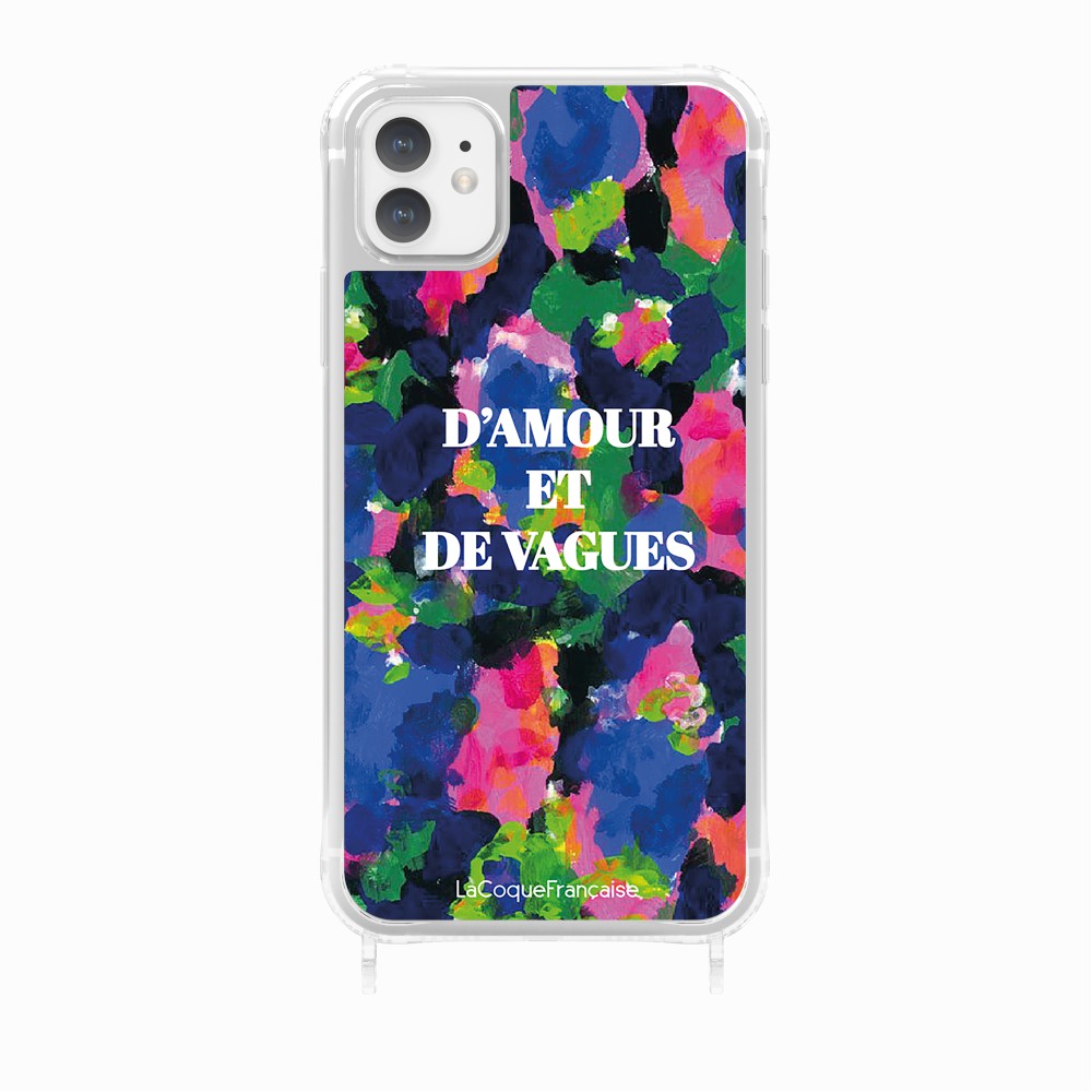 Coque Anneaux Imprimee D'amour Et De Vagues Bleu - 23