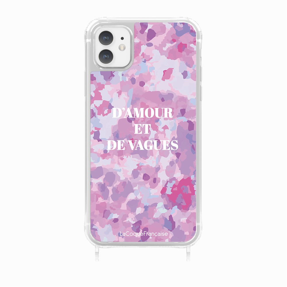 Coque Anneaux Imprimee D'amour Et De Vagues Parme - 24