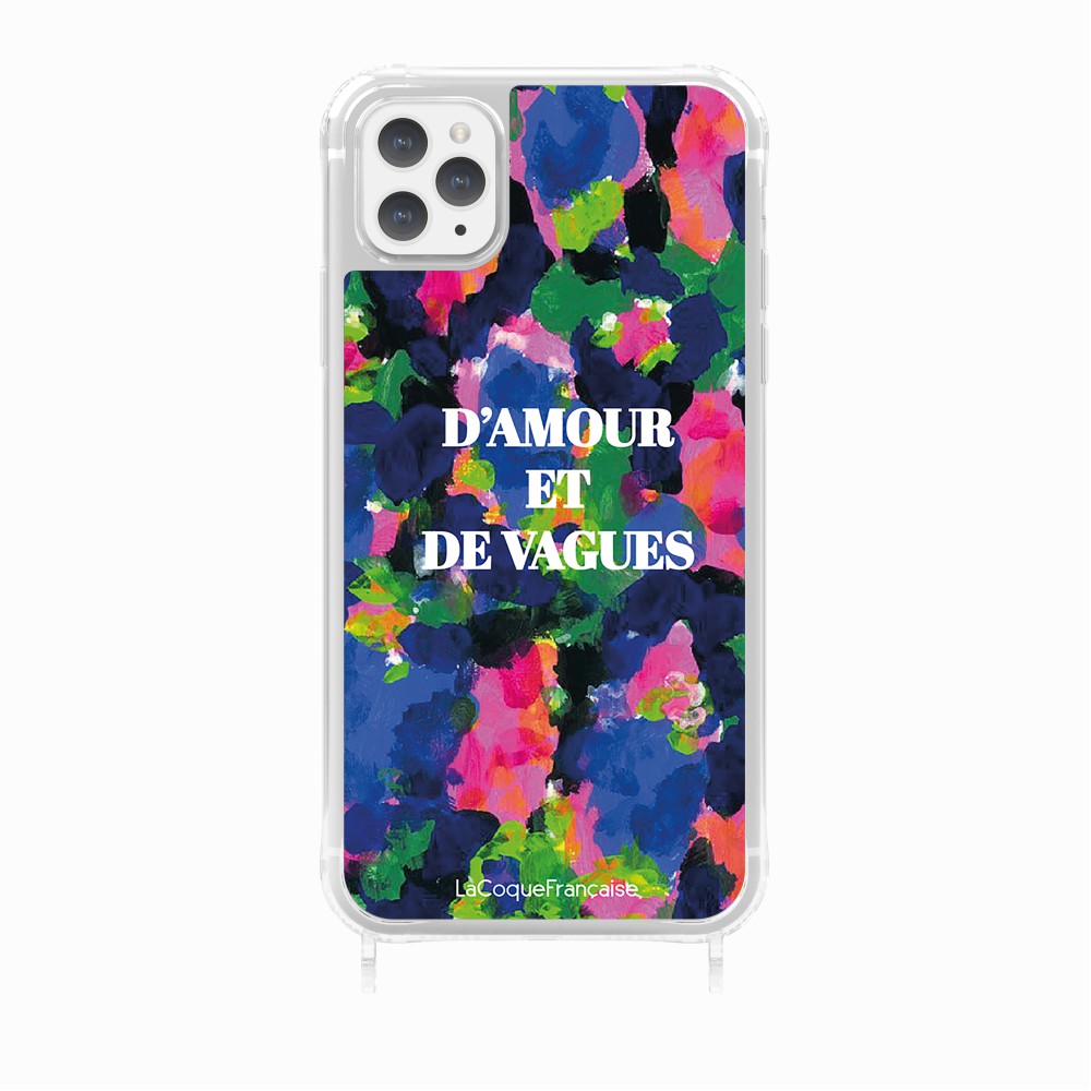 Coque Anneaux Imprimee D'amour Et De Vagues Bleu - 22