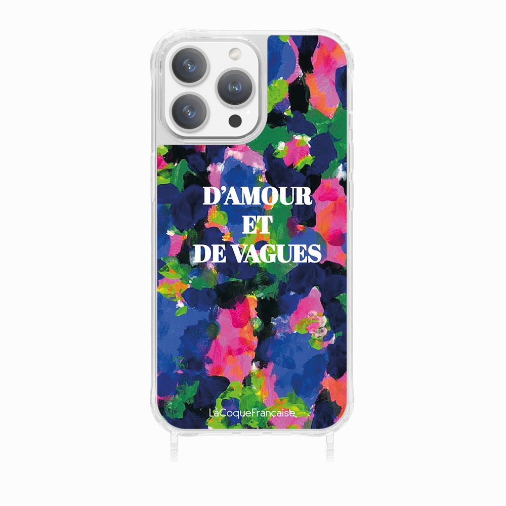 Coque Anneaux Imprimee D'amour Et De Vagues Bleu - 14