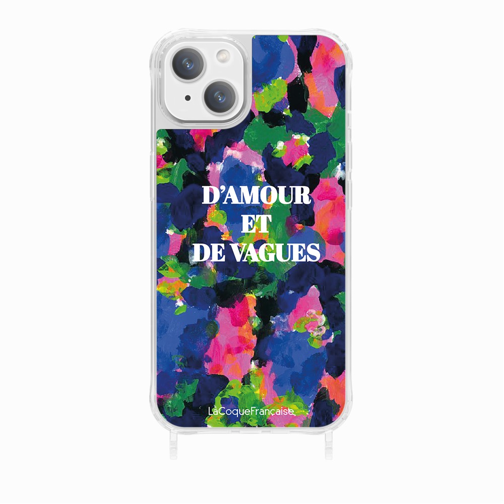 Coque Anneaux Imprimee D'amour Et De Vagues Bleu - 13