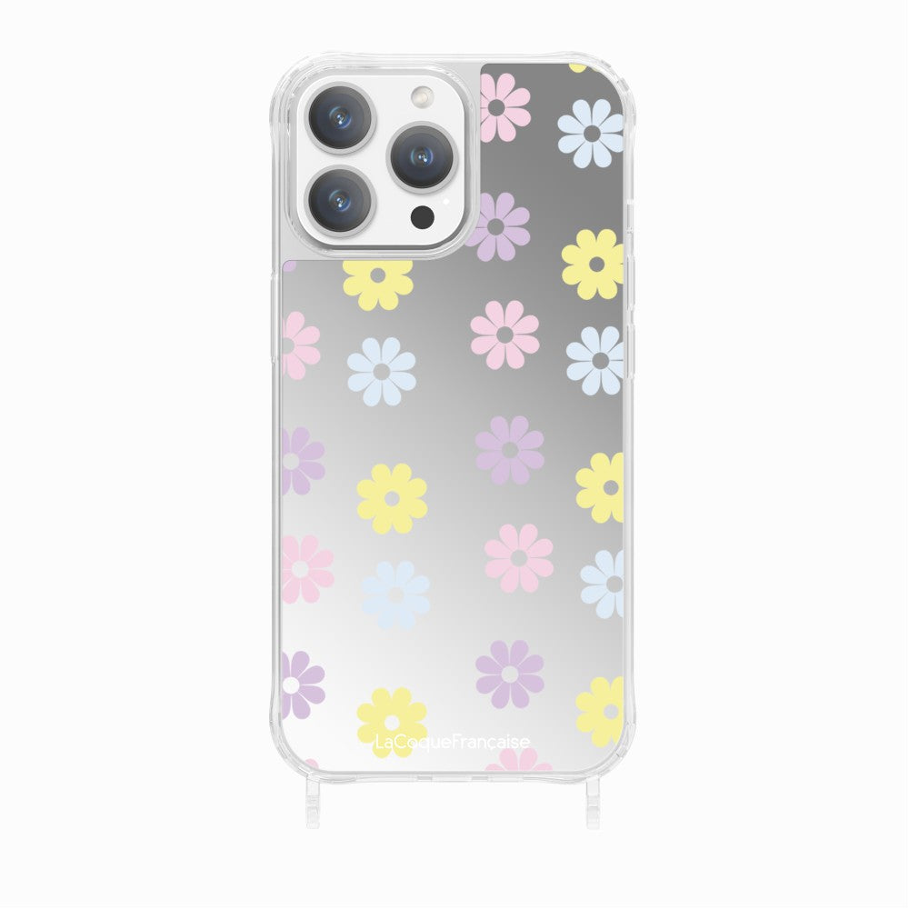Coque Anneaux Miroir Imprimee Marguerite Pastel - 17