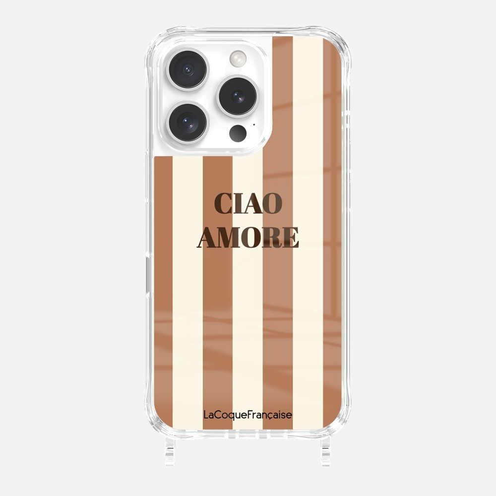Coque Anneaux Imprimee Ciao Amore Beige