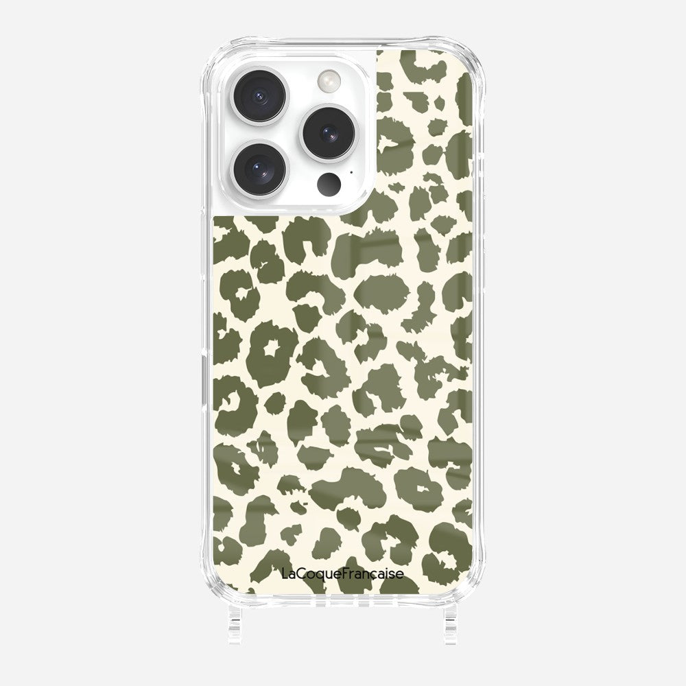 Coque Anneaux Imprimee Leopard Kaki