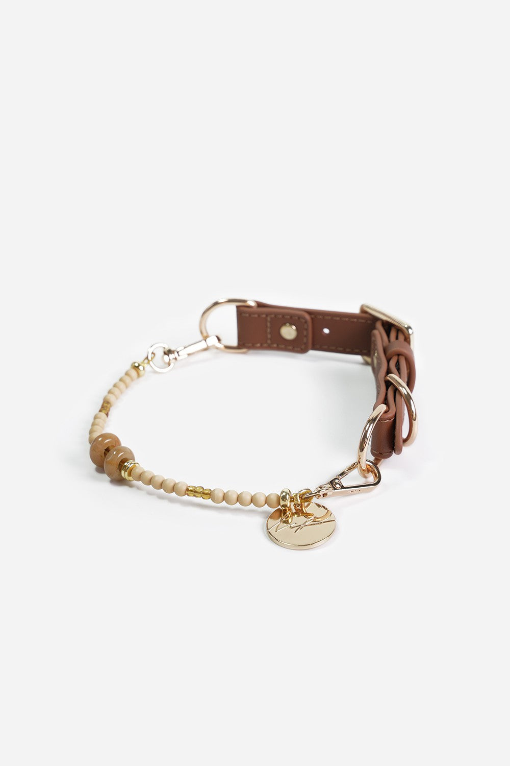 Nalah beige dog collar - N1