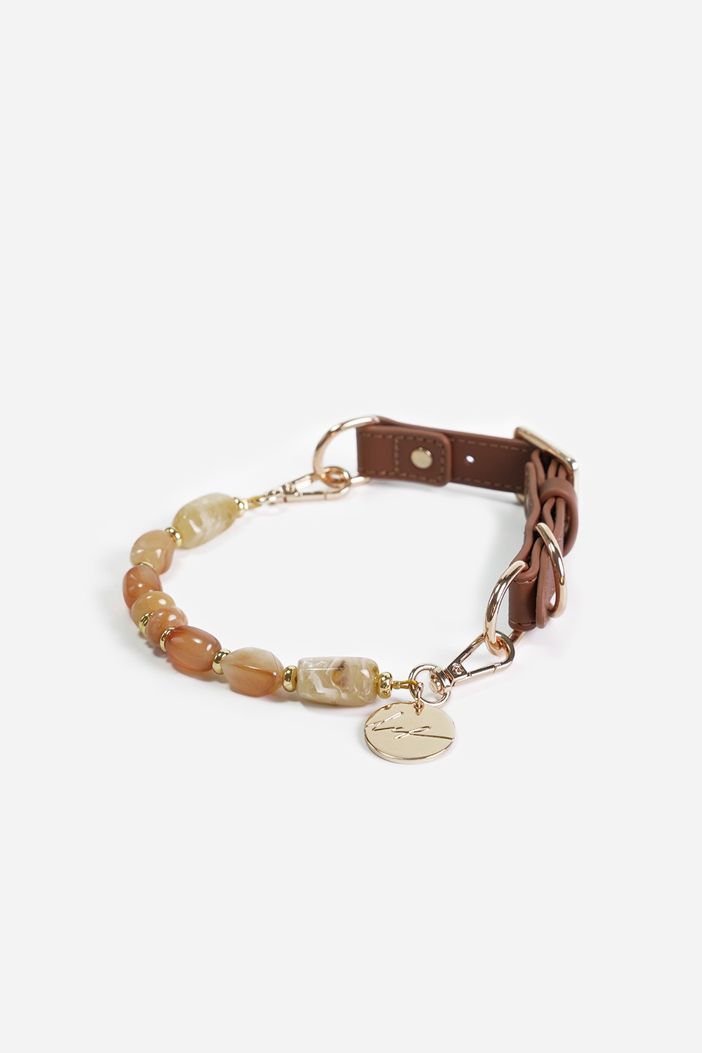 Nalah beige dog collar - N2