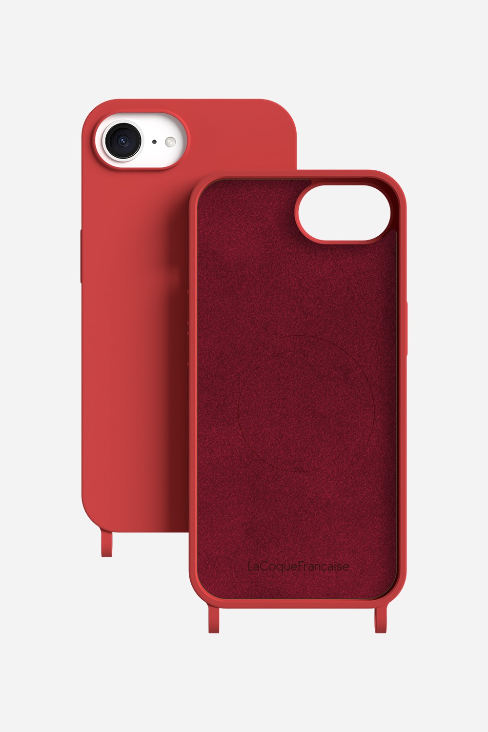 Coque Anneaux Soft Touch Bordeaux