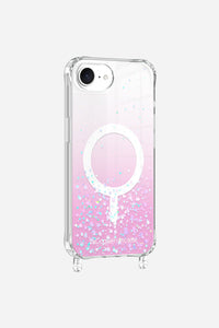 Coque Anneaux Paillettes Magsafe Rose