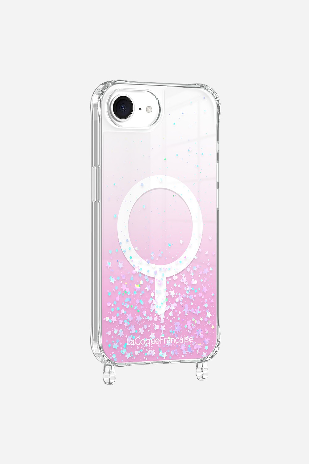 Coque Anneaux Paillettes Magsafe Rose
