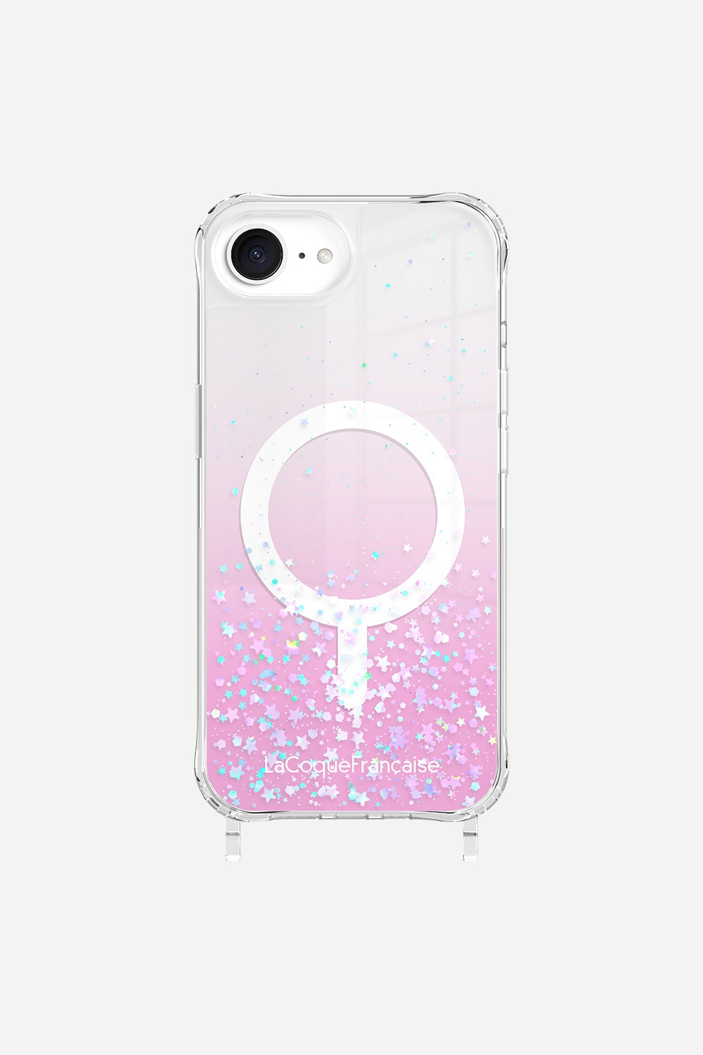 Coque Anneaux Paillettes Magsafe Rose