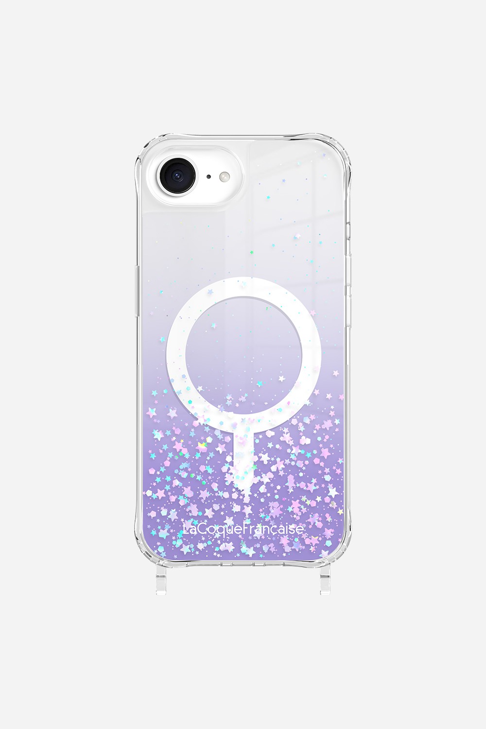 Coque Anneaux Paillettes Magsafe Violet