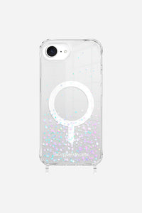 Coque Anneaux Paillettes Magsafe Argent