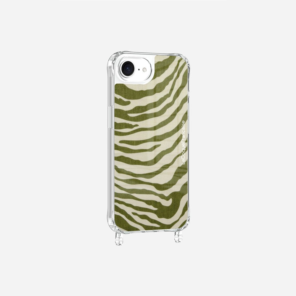 Coque Anneaux Imprimee Zebre Vert
