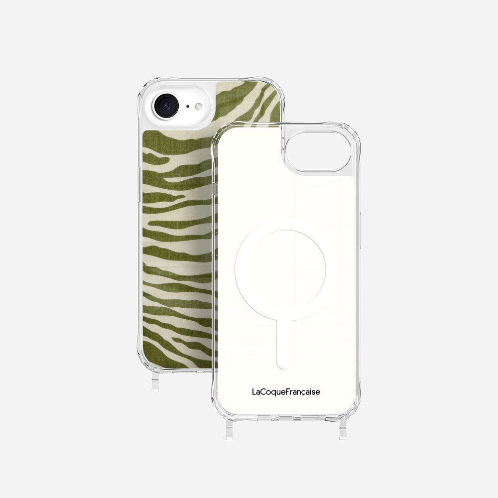 Green Zebra Print Rings Case