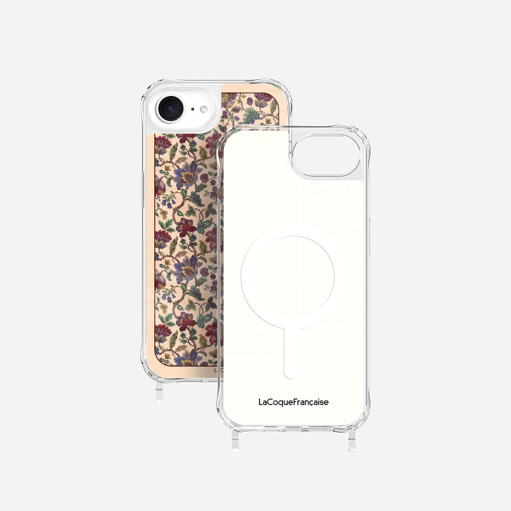 Coque Anneaux Imprimee Foulard Fleurs Rouges