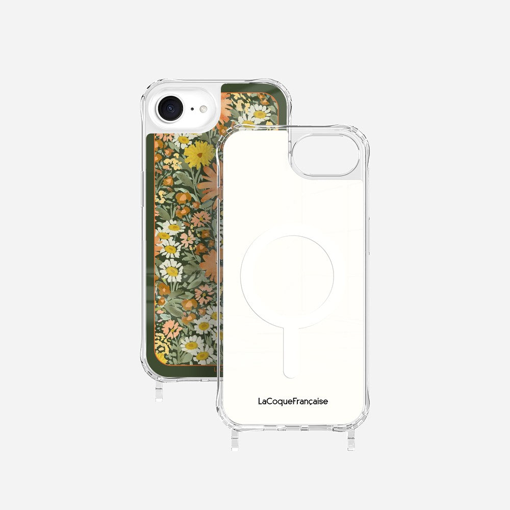 Coque Anneaux Imprimee Foulard Fleurs Oranges