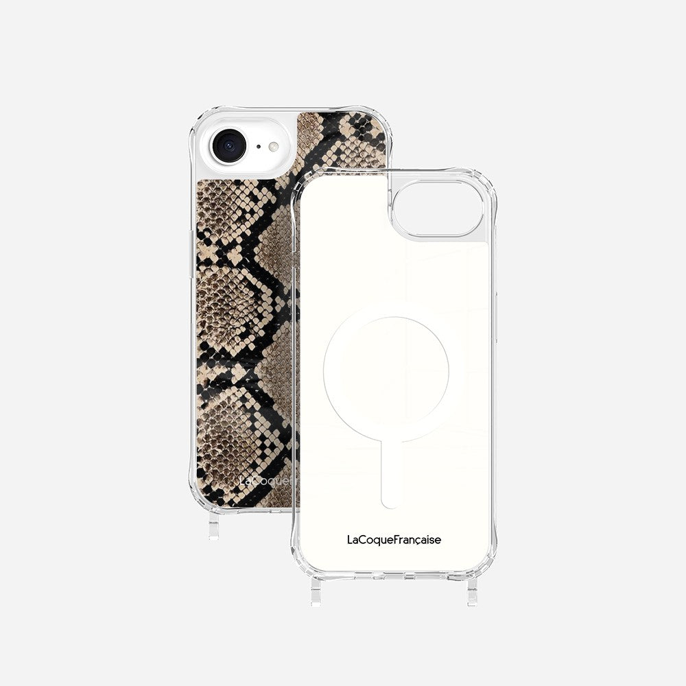 Beige Python Printed Rings Case