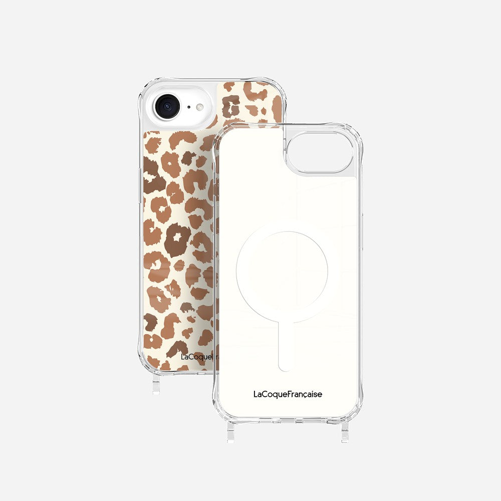 Coque Anneaux Imprimee Leopard Marron
