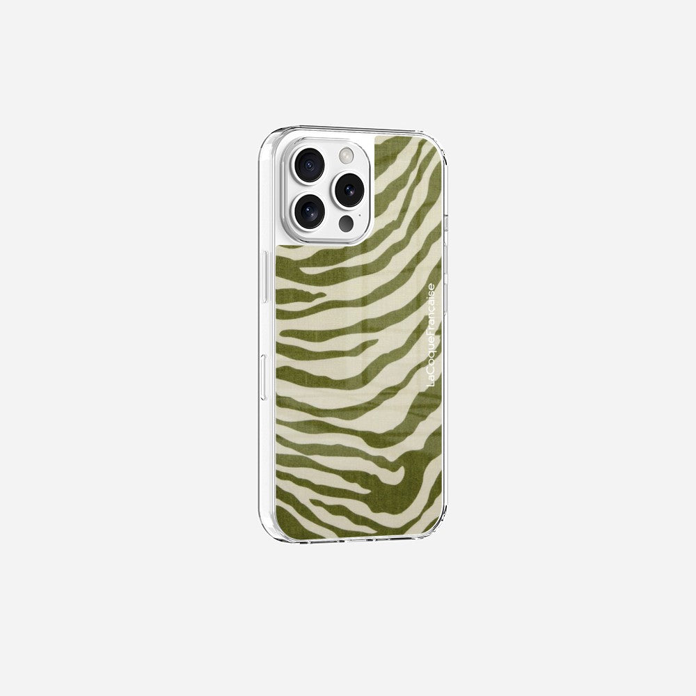 Coque Sans Anneaux Imprimee Zebre Vert