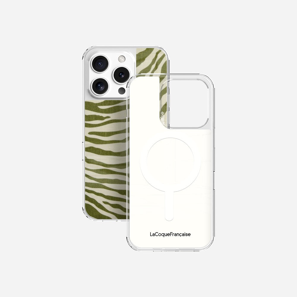 Coque Sans Anneaux Imprimee Zebre Vert