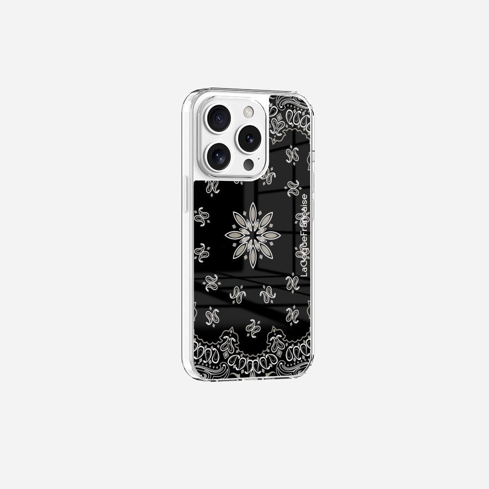 Coque Sans Anneaux Imprimee Bandana Noir - 19