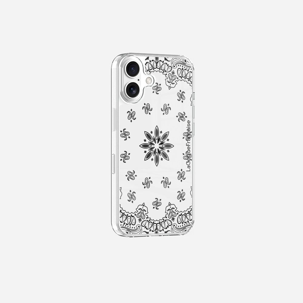 Coque Sans Anneaux Imprimee Bandana Blanc