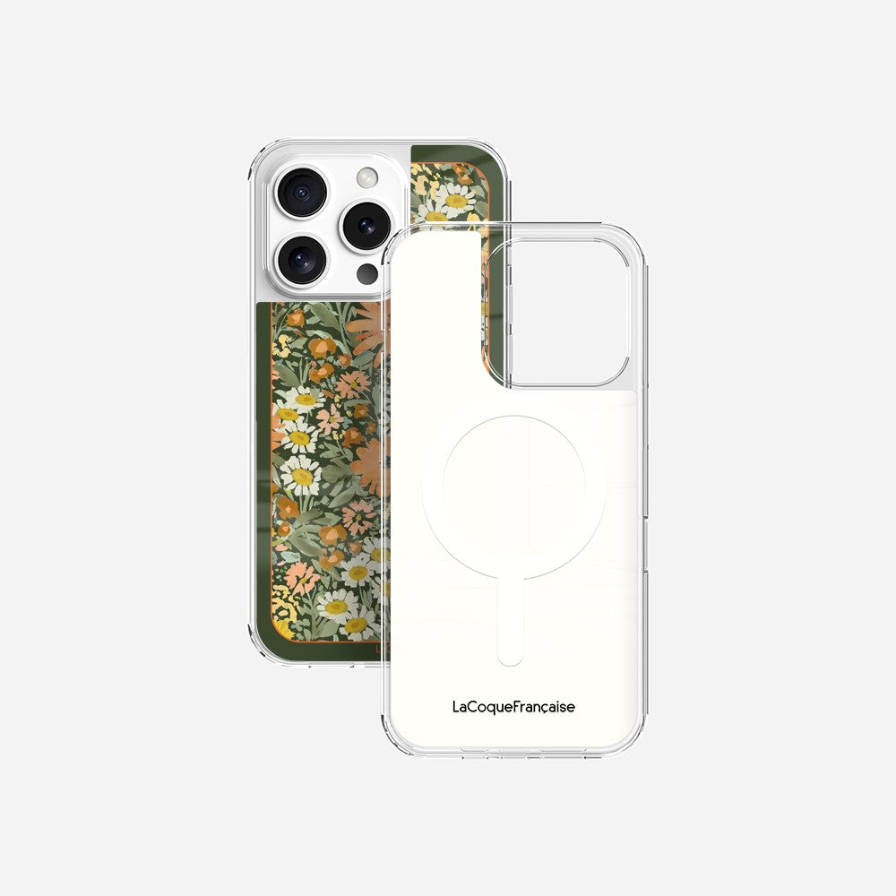 Coque Sans Anneaux Imprimee Foulard Fleurs Oranges